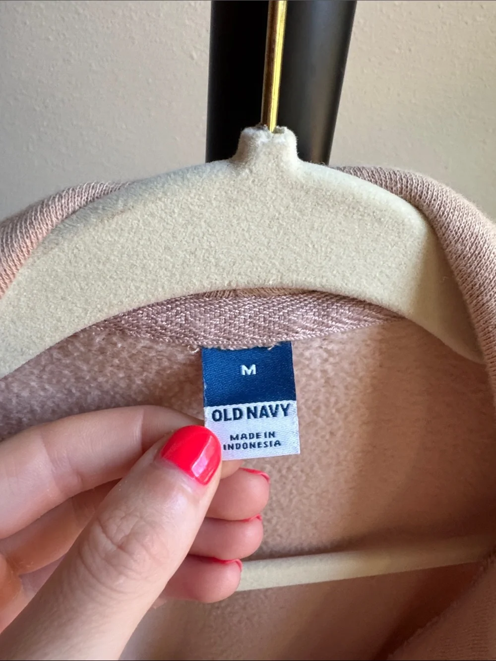 Old Navy Neutral Beige Half-Zip Fleece Pullover